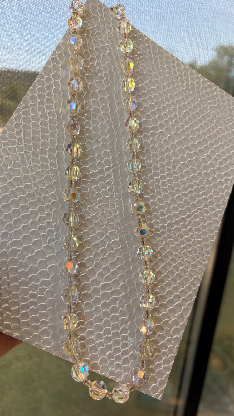 Vintage 1950s AURORA BOREALİS KRISTAL Kolye