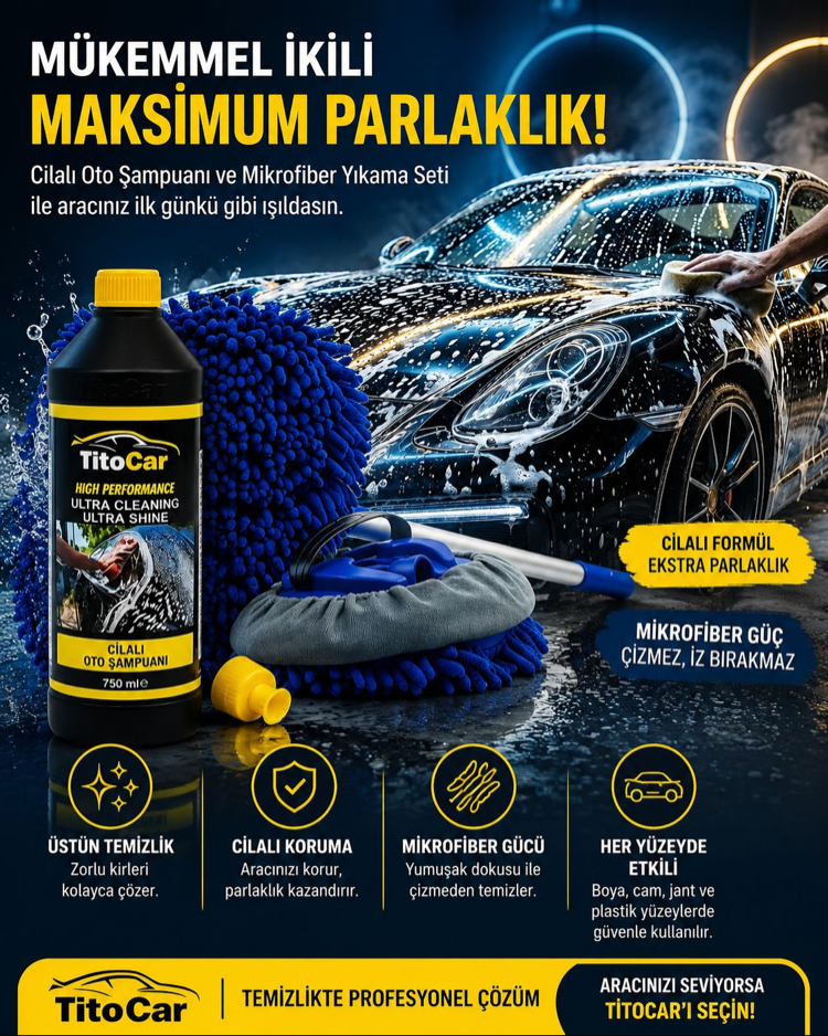 Cilalı Oto Şampuan & Mikrofiber Mop Yıkama 