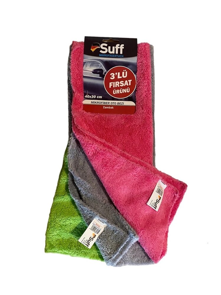 Suff 3'lü Fırsat Mikrofiber Cila Bezi (Zambak) 40x30 cm