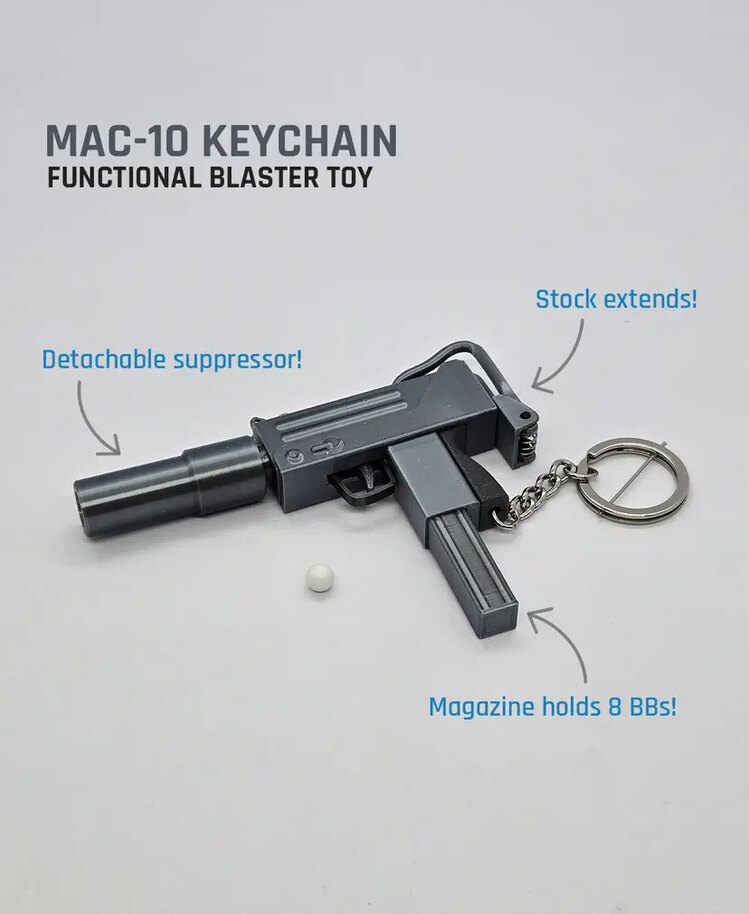 Boncuk Tabancası Anahtarlık - Uzi MAC10