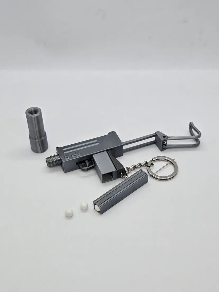 Boncuk Tabancası Anahtarlık - Uzi MAC10
