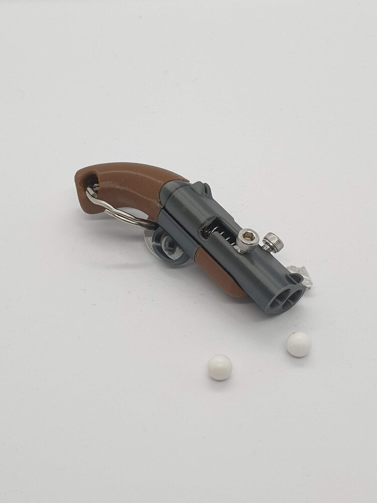 Boncuk Tabancası Anahtarlık - Double Barrel Shotgun