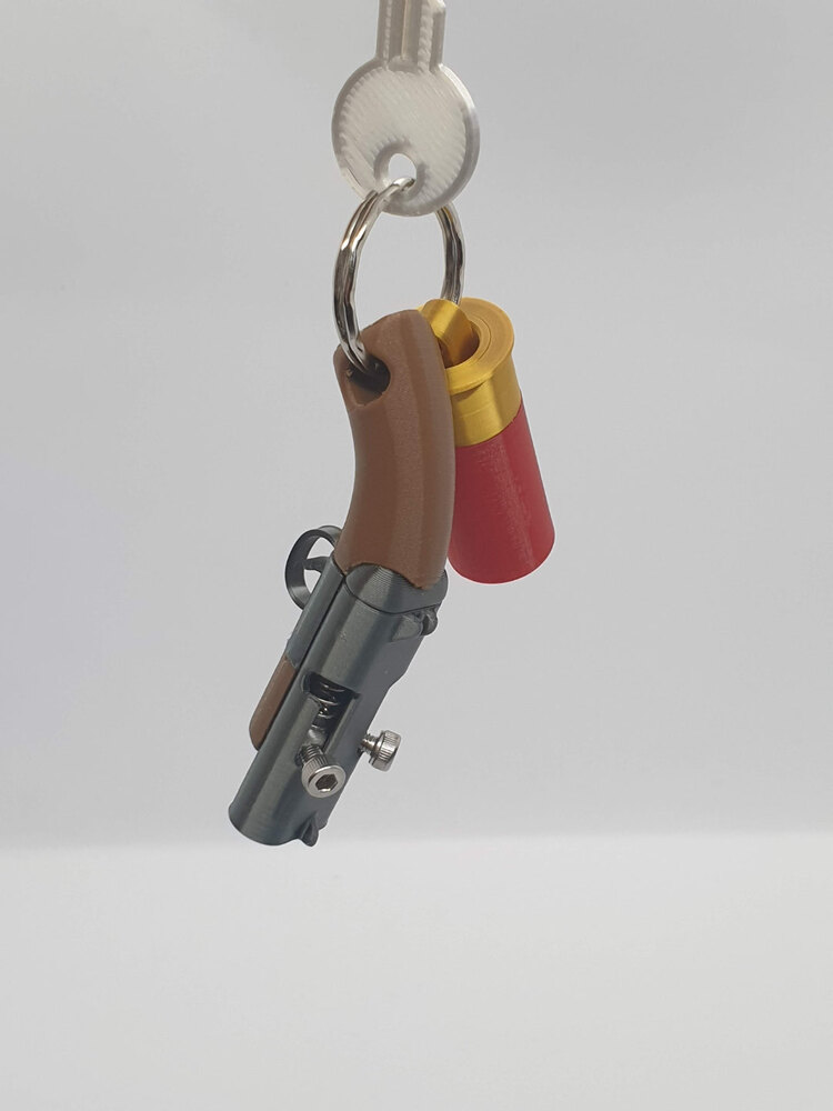 Boncuk Tabancası Anahtarlık - Double Barrel Shotgun