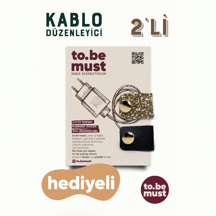 Tobemust 2'Lİ GOLD /SİYAH - Kablo Düzenleyici - 2 Adet - 