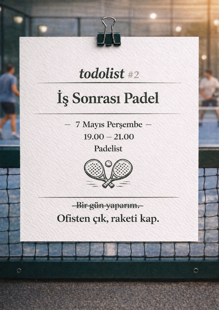 İş Sonrası Padel - 7 Mayıs, 19:00-21:00