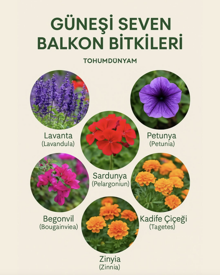 Güneş Seven Balkon Bitkileri Tohumları 100+ Tohum