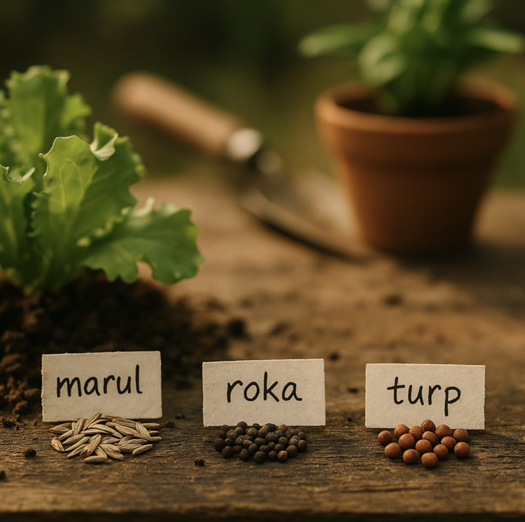 Tohum Ekim Başlangıç Seti (Marul,Roka,Turp) 500+ Tohum