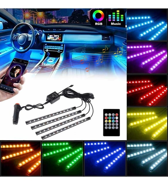 ARAÇ İÇİ AYAK ALTI SESE DUYARLI LED 12 LED 7 RENK ( 002614 )