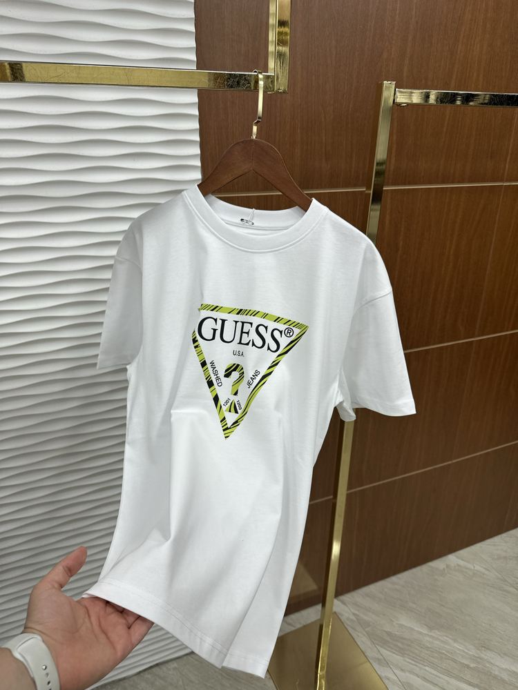 GUESS Baskılı İthal Beyaz Tişört