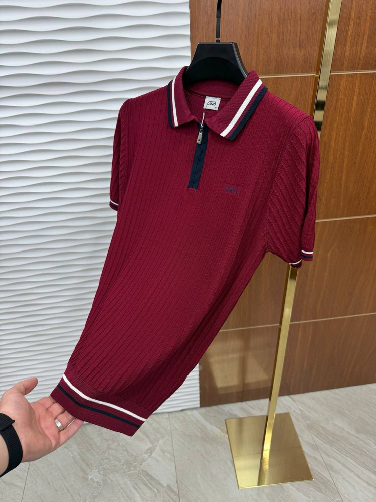 BEYMEN Yarım Fermuarlı İthal Bordo Triko