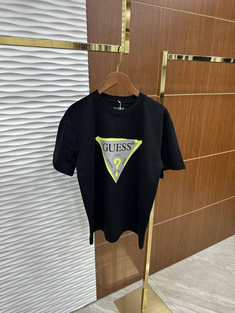 GUESS Baskılı İthal Siyah Tişört