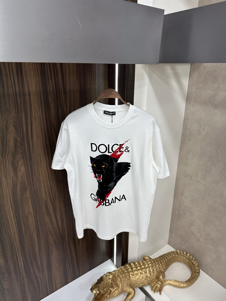 DOLCE GABANNA Flok Basklı İthal Beyaz Tişört