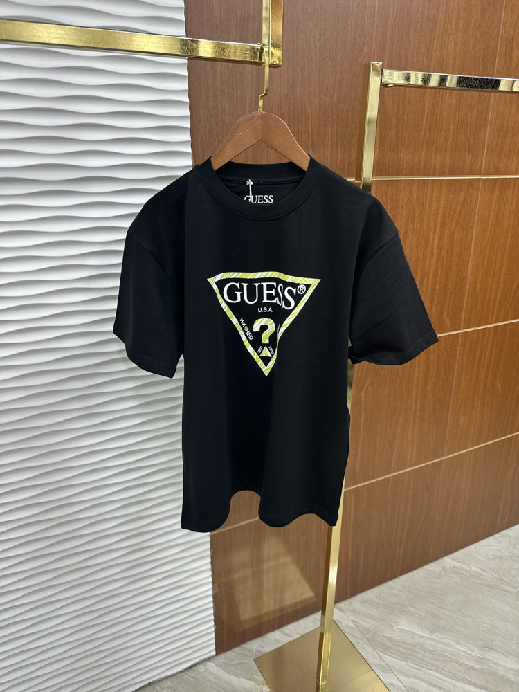 GUESS Baskılı İthal Siyah Tişört