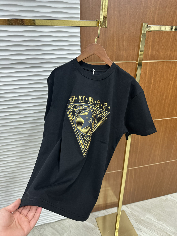 GUESS LA Baskı İthal Siyah Tişört