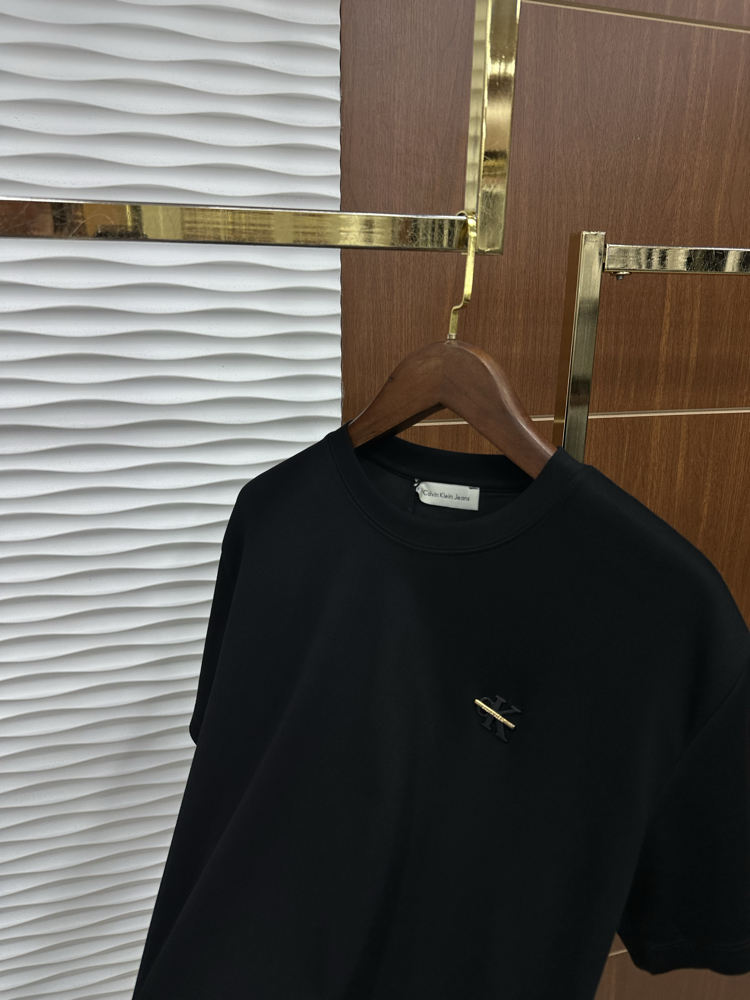 CALVIN KLEIN Demir Çakım Logo İthal Oysho Kumaş Siyah Tişört