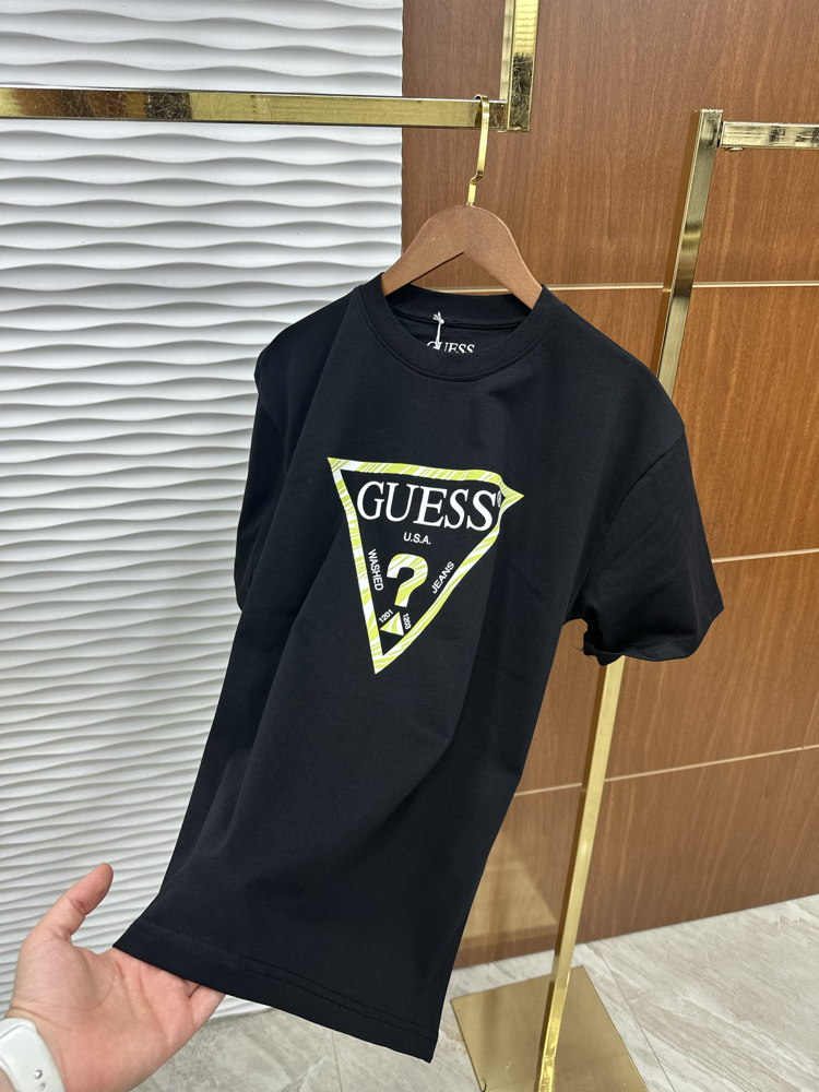 GUESS Baskılı İthal Siyah Tişört