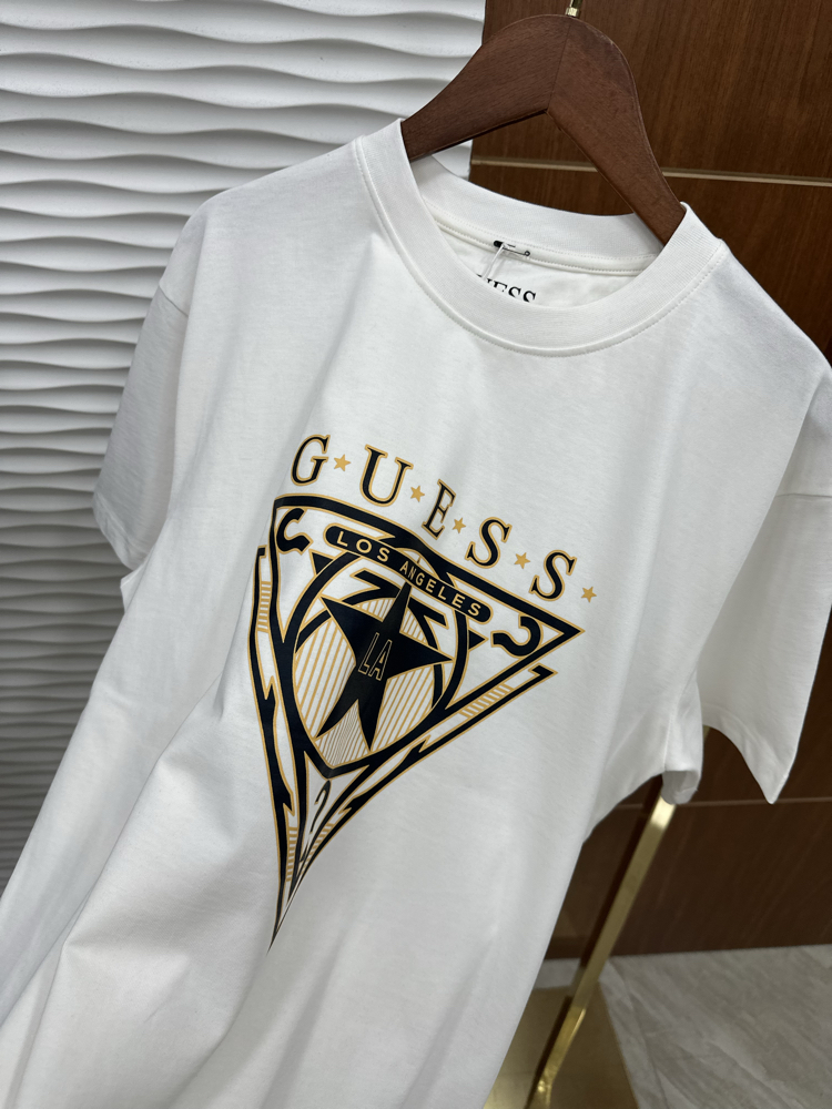 GUESS LA Baskı İthal Beyaz Tişört