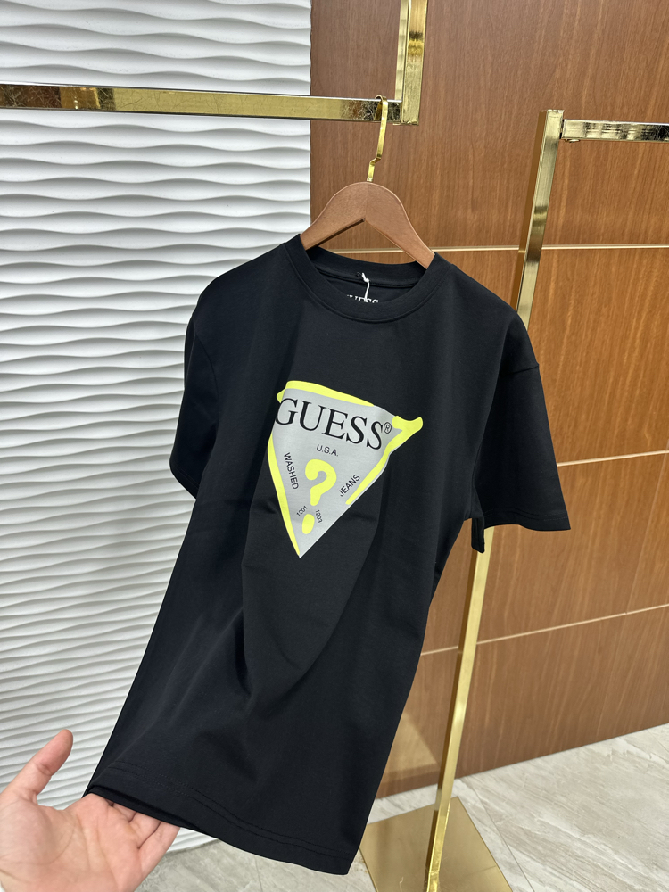 GUESS Baskılı İthal Siyah Tişört