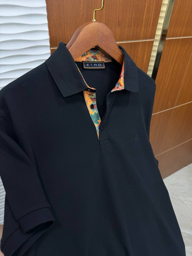 ETRO Siyah İthal Polo Yaka İç Yaka Detaylı 