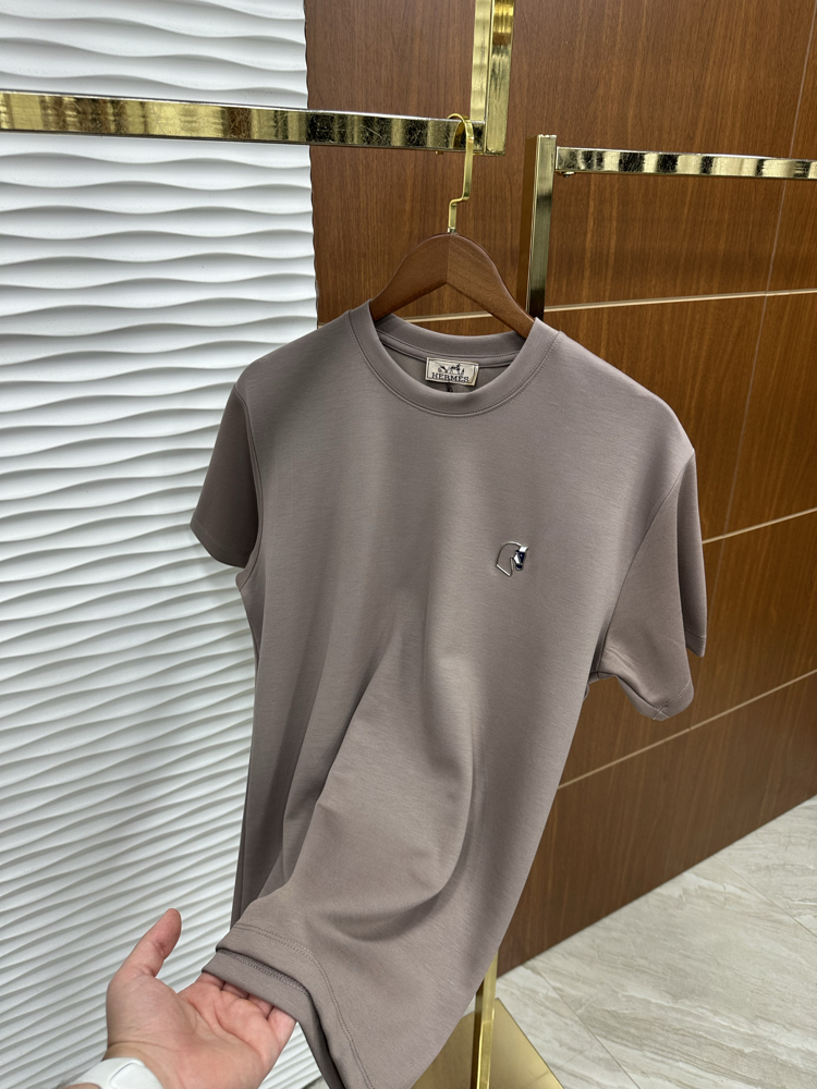 HERMES At Logo Detaylı Oysho Kumaş İthal Bej Tişört