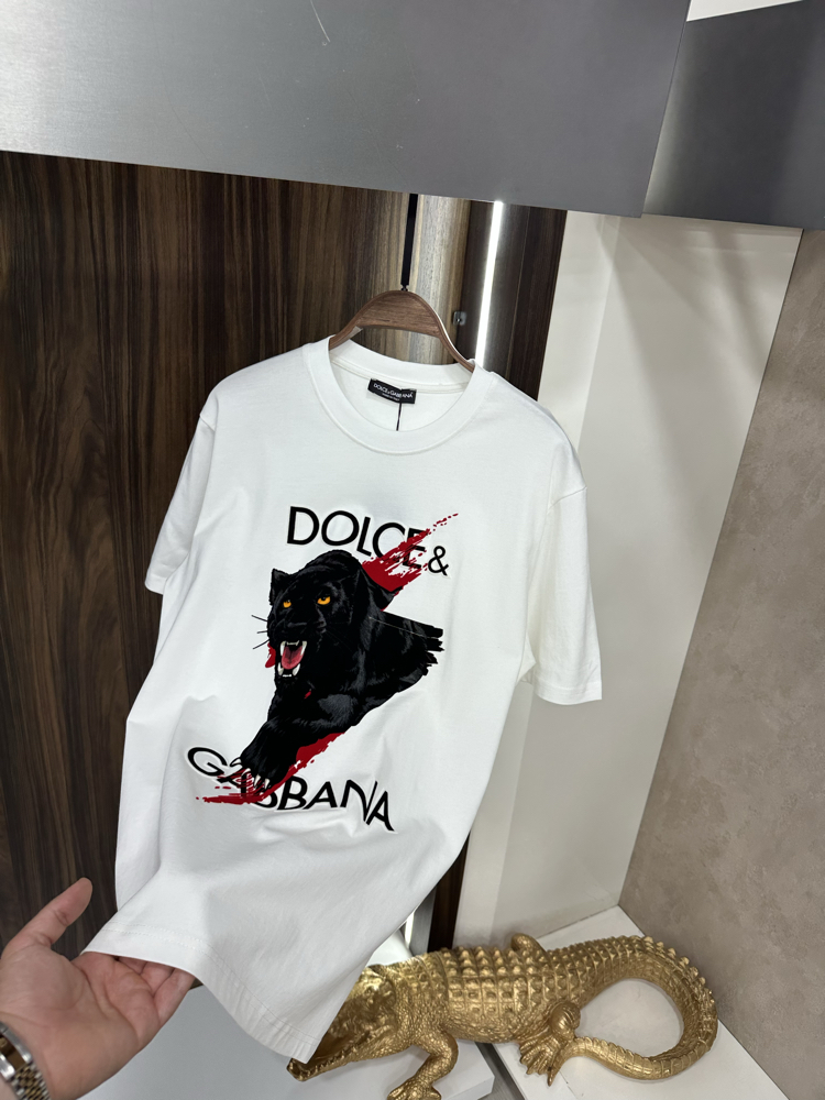 DOLCE GABANNA Flok Basklı İthal Beyaz Tişört