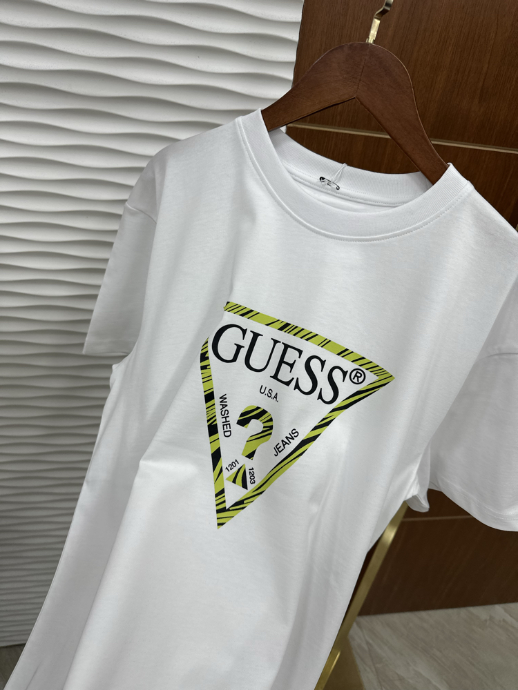 GUESS Baskılı İthal Beyaz Tişört
