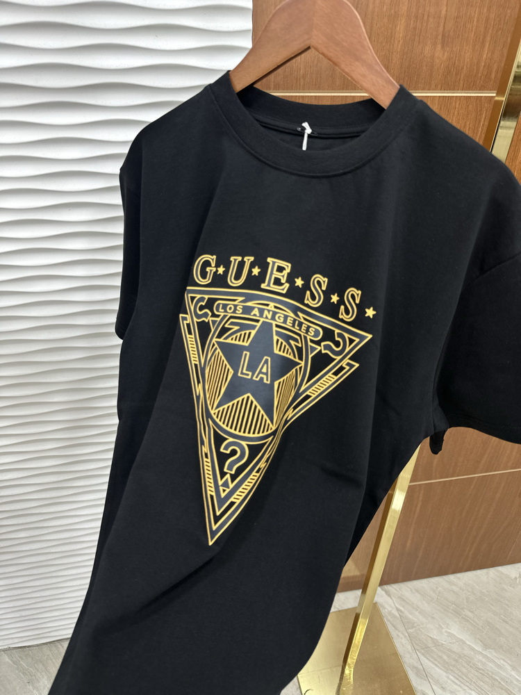 GUESS LA Baskı İthal Siyah Tişört