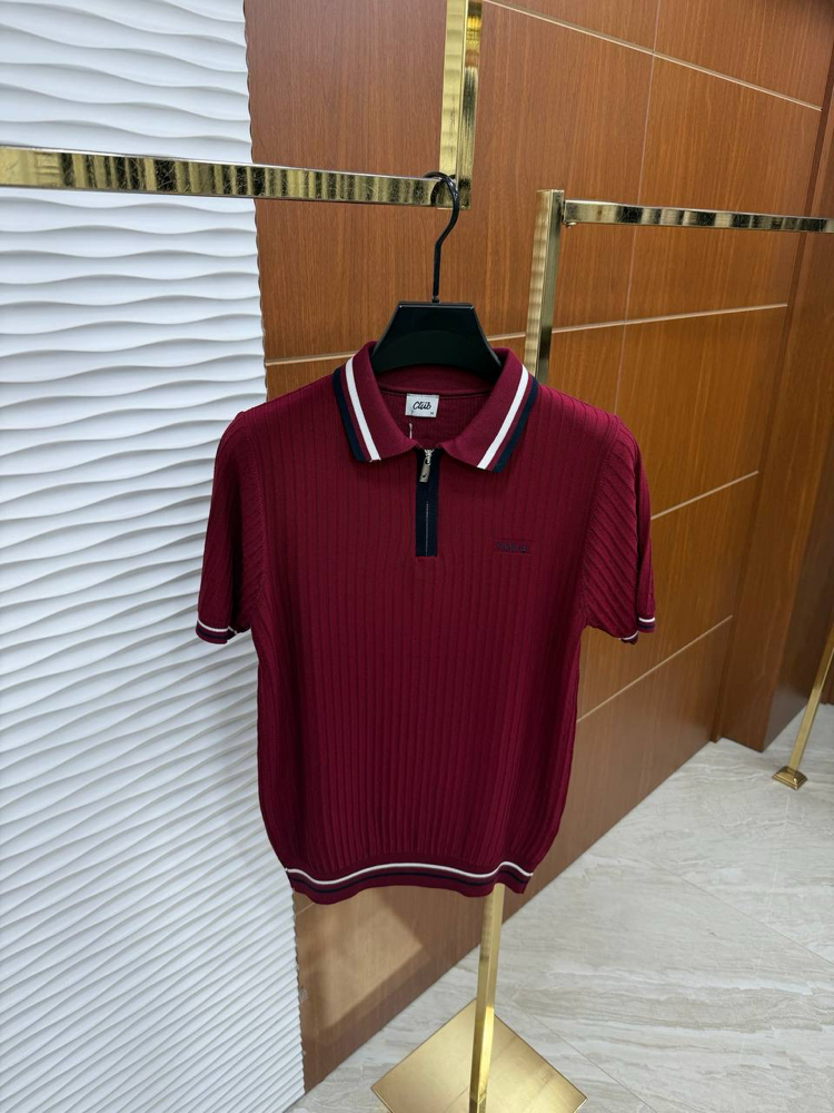 BEYMEN Yarım Fermuarlı İthal Bordo Triko