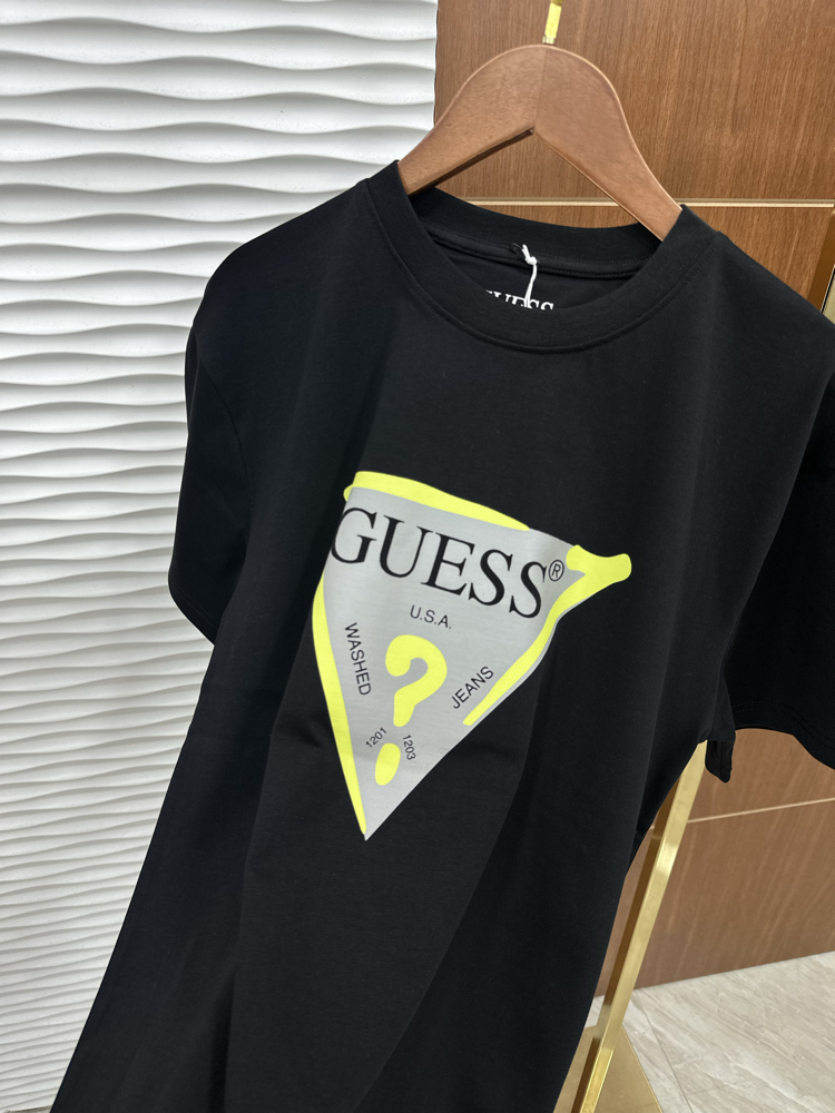 GUESS Baskılı İthal Siyah Tişört