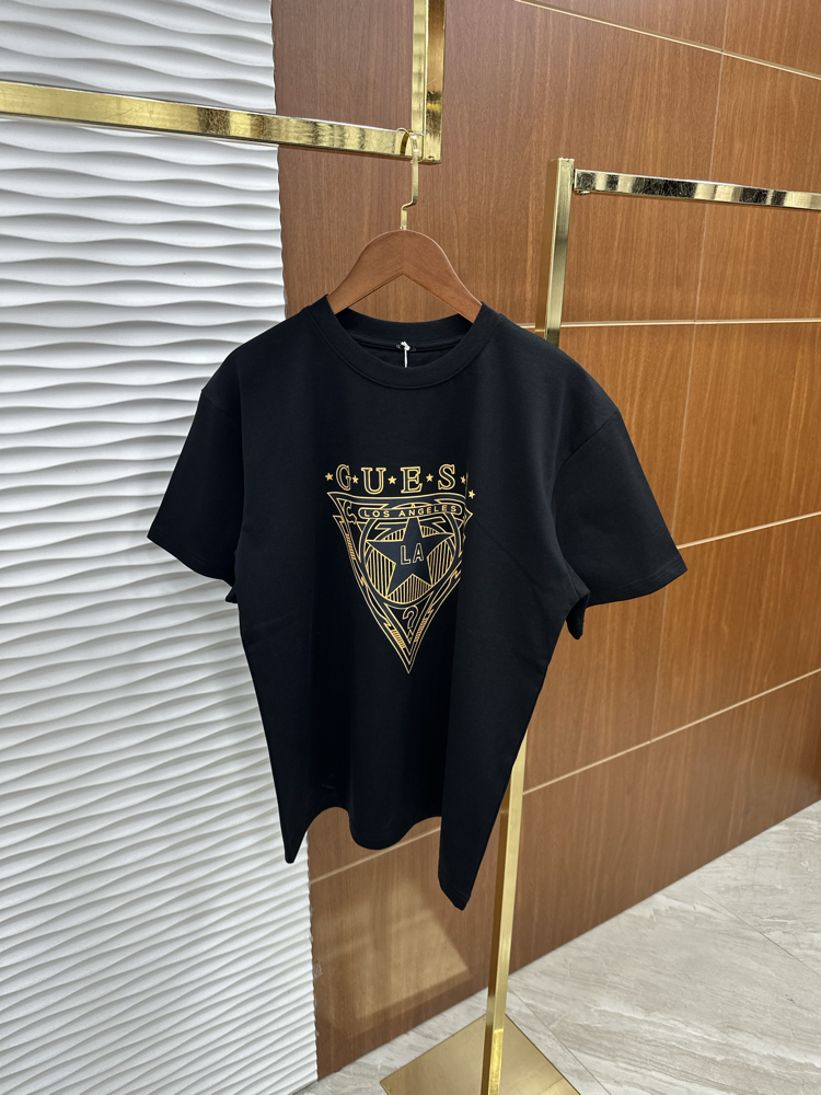 GUESS LA Baskı İthal Siyah Tişört