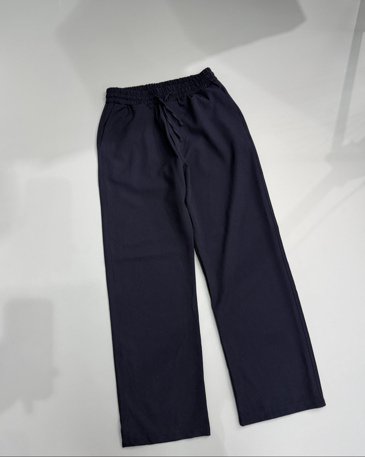 Lacivert baggy paraşüt kumaş pantolon 