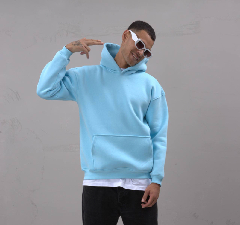 Bebe mavisi oversize hoodie