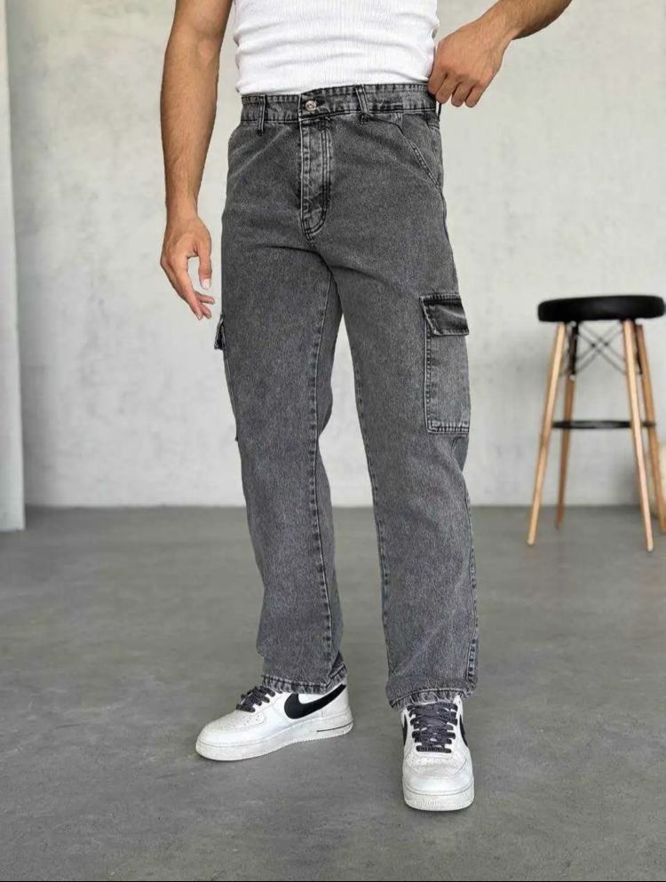 Koyu füme baggy kargo pantolon 