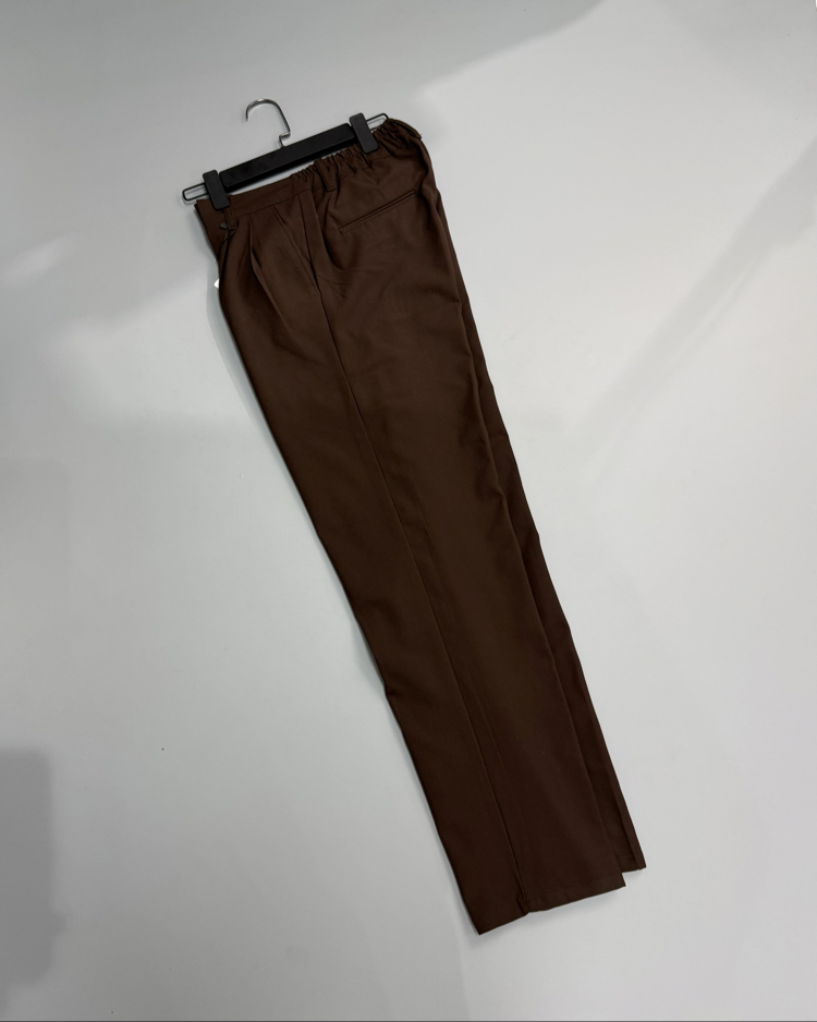 Acı kahve baggy pileli kumaş pantolon 
