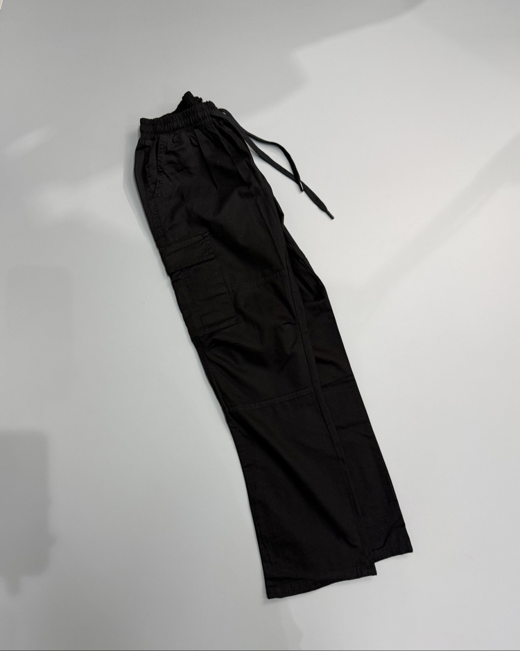 Siyah baggy kargo pantolon 