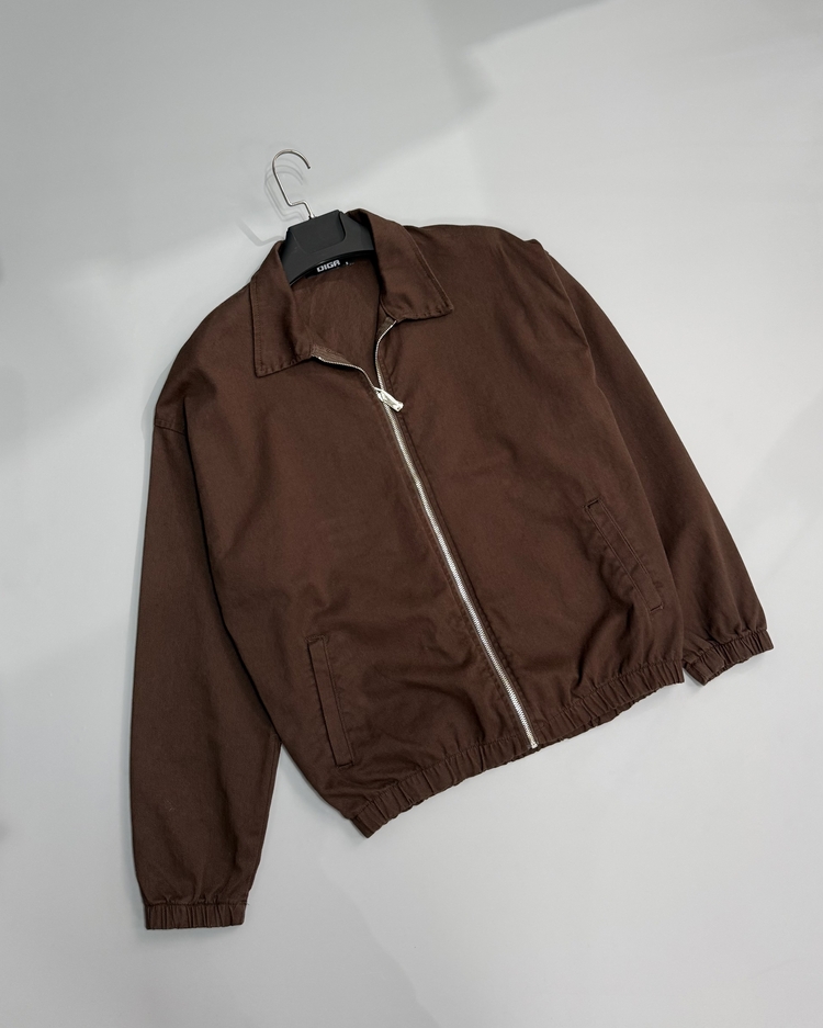 Kahverengi oversize Gabardin ceket