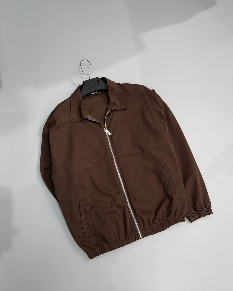 Kahverengi oversize Gabardin ceket
