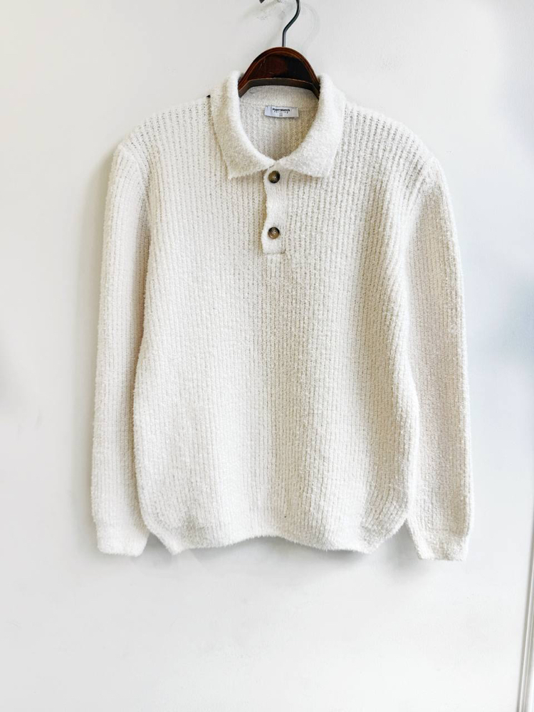 Ekru polo yaka kazak 