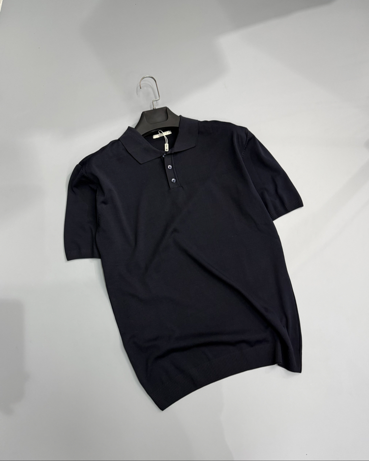 Lacivert triko polo yaka