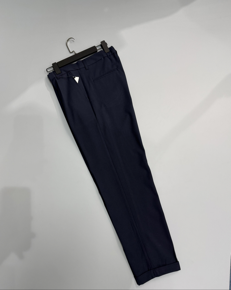 Lacivert duble paça kumaş pantolon 