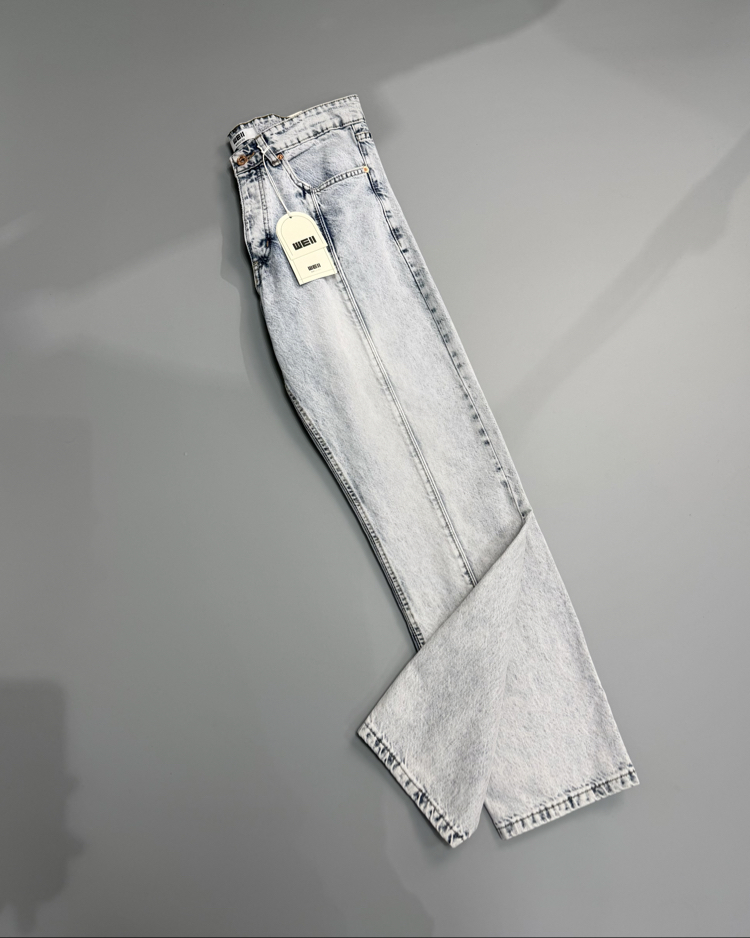 Buz mavi tasarım jean pantolon 