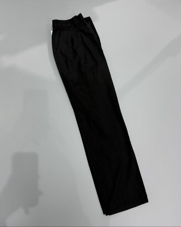 Pileli Bagg keten pantolon