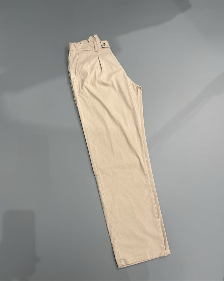 Bej baggy pileli jogger pantolon 