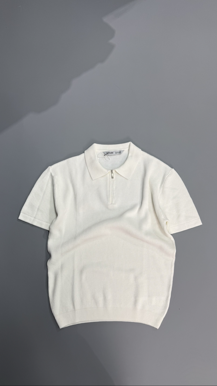 Fermuarlı triko polo yaka