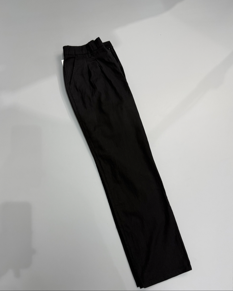 Pileli Bagg keten pantolon