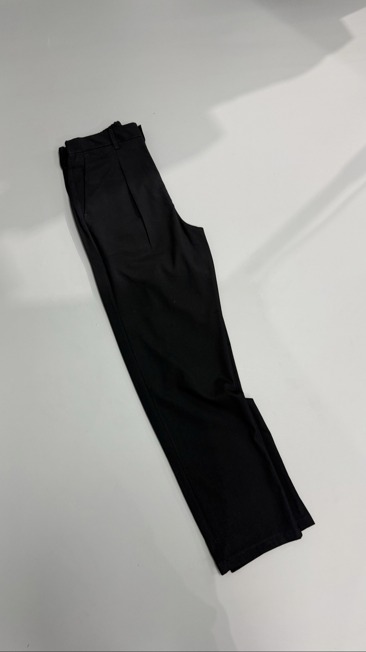Lacivert baggy pileli kumaş pantolon