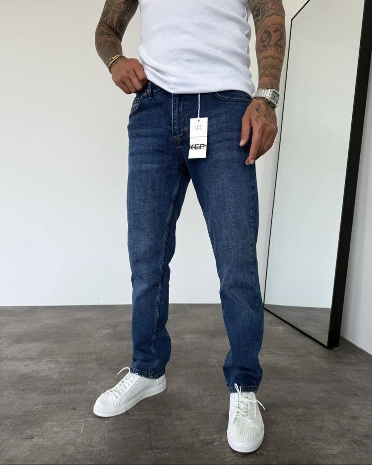 Koyu mavi regular jean pantolon