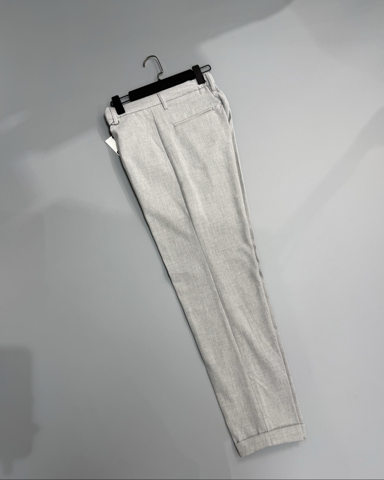 Gri duble paça kumaş pantolon 