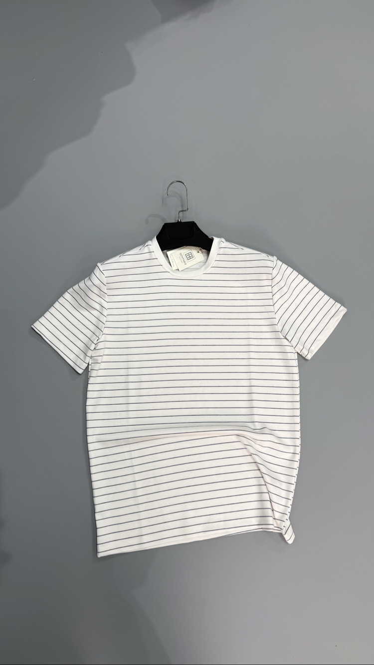 Çizgili modal kumaş tshirt