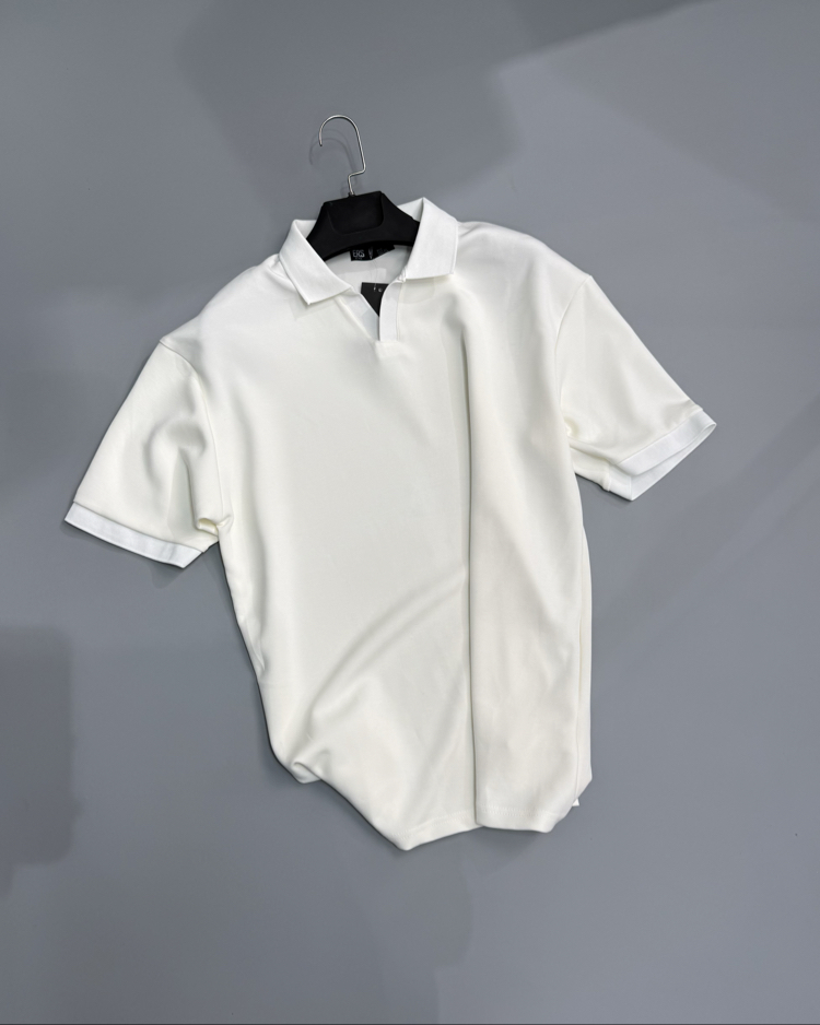 Ekru polo yaka 